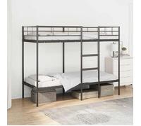 vidaXL Lit superposé 42000319 sans matelas noir 75x190 cm acier