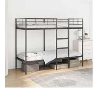 vidaXL Lit superposé 42000320 – 80x200 cm Noir en acier – sans matelas