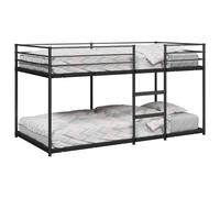 Lit superposé sans matelas noir 80x200 cm acier, cadre de lit, sommier, meuble de chambre à coucher, lit mezzanine, 4019875