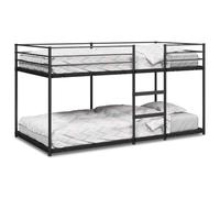 Vidaxl Lit Superposé Sans Matelas Noir 90x190 Cm Acier Noir