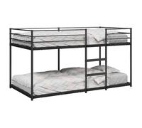vidaXL Lit superposé sans matelas acier noir 90 x 190 cm