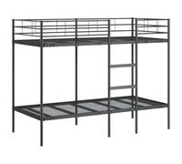 vidaXL Lit superposé sans Matelas Noir 90x190 cm Acier, Cadre de lit, sommier, Meuble de Chambre, lit Mezzanine, Cadre de lit superposé