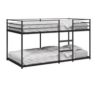 VidaXL Lit superposé sans matelas noir 90x200 cm acier
