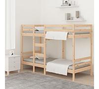 vidaXL Lit superposé pour adulte cadre avec sommier à lattes 75x190 cm Bois de pin massif