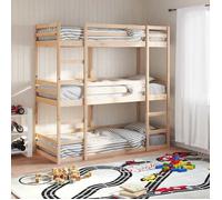 vidaXL Lit superposé triple 80x200 cm en bois de pin massif – modèle 3284251