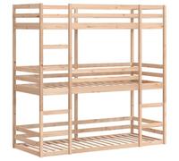 vidaXL Lit superposé Triple 80x200 cm Bois de pin Massif, lit superposé à Trois couchettes, lit Mezzanine, lit superposé Triple en Bois