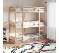 vidaXL Lit superposé triple 90x200 cm bois de pin massif, lit superposé à trois couchettes, lit mezzanine, lit superposé 3284254