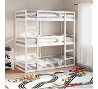 vidaXL Lit superposé triple blanc 80x200 cm bois de pin massif, lit superposé à trois couchettes, lit mezzanine, lit 3284252