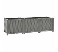 vidaXL Lit surélevé 153295 – 120×40×38 cm – Polypropylène – Gris