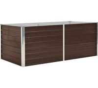 Lit Surélevé Acier Galvanisé 240x40x77 cm Marron Fleurs Plante Jardin vidaXL