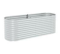 vidaXL Lit Surélevé 240x80x81 cm Acier Galvanisé Argenté Jardinière Pot Fleurs