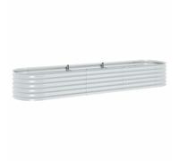 vidaXL Lit Surélevé 320x80x44 cm Acier Galvanisé Argenté Jardinière Pot Fleurs