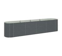 Vidaxl Lit Surélevé De Jardin 400x80x81 Cm Acier Galvanisé Gris Gris