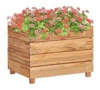 Vidaxl Lit Surélevé 50x40x38 Cm Bois De Teck Recyclé Et Acier