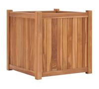 vidaXL Lit Surélevé Bac à Plante Pot de Fleurs Jardinière Jardin Balcon Patio Terrasse Arrière-Cour Extérieur 50x50x50 cm Bois de Teck Solide