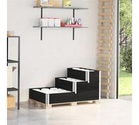 Lit Surélevé à 3 Niveaux, Bac à Fleurs, Pot de Plantes, Boîte à Fleurs, Jardinière de Jardin Terrasse Extérieur, Noir 4010310