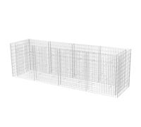 Vidaxl Lit Surélevé À Gabion Acier 360x90x100 Cm Multicolore