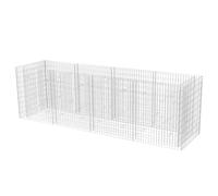 vidaXL Lit surélevé Gabion acier 360x90x100 cm Argent Résistant aux intempéries