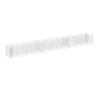 vidaXL Lit Surélevé à Gabion Parterre de Fleurs Plantes Jardin Terrasse Extérieur Arrière-Cour Jardinière Acier Galvanisé 270x30x30 cm