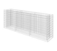 vidaXL Lit surélevé à gabion Acier galvanisé argenté 270x50x100 cm Jardinière