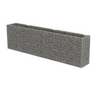 Vidaxl Lit Surélevé À Gabion Acier Galvanisé 360x50x100 Cm Gris
