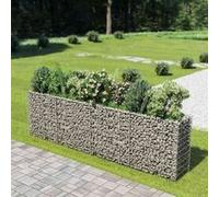 vidaXL Lit surélevé à gabion Acier galvanisé 360x50x100 cm Multicolore G