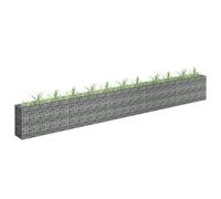 vidaXL Lit Surélevé à Gabion Parterre de Fleurs Plantes Jardin Terrasse Extérieur Arrière-Cour Jardinière Acier Galvanisé 450x30x60 cm