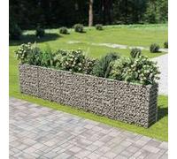 Vidaxl Lit Surélevé À Gabion Acier Galvanisé 450x50x100 Cm Gris