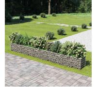 vidaXL Lit Surélevé à Gabion Acier Galvanisé 450x50x50 cm Jardinière Jardin 143565