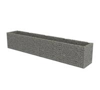 Vidaxl Lit Surélevé À Gabion Acier Galvanisé 540x90x100 Cm Gris
