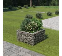 Gabion plantenbak verhoogd 90x90x50 cm gegalvaniseerd staal143557