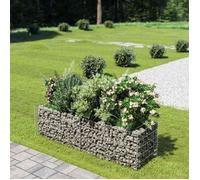 vidaXL Lit Surélevé à Gabion Acier Galvanisé Argenté 180x50x50 cm Jardinière 143559