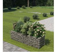 vidaXL Lit Surélevé à Gabion Acier Galvanisé Argenté 180x50x50 cm Jardinière 143559