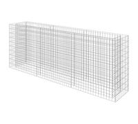 vidaXL Lit Surélevé à Gabion Acier Galvanisé Argenté 270x50x100 cm Jardinière