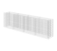 Vidaxl Lit Surélevé À Gabion Acier Galvanisé 360x50x100 Cm Gris
