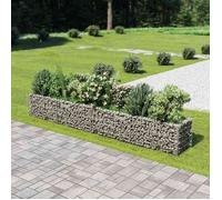 vidaXL Lit Surélevé à Gabion Acier Galvanisé Argenté 360x50x50 cm Jardinière 143561