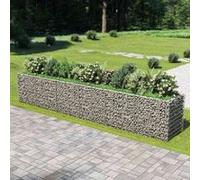 vidaXL Lit Surélevé à Gabion Acier Galvanisé Argenté 540x90x100 cm Jardinière 143554 Gris G