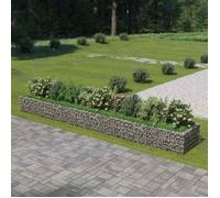 vidaXL Lit Surélevé à Gabion Acier Galvanisé Argenté 540x90x50 cm Jardinière 143555