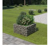 vidaXL Lit surélevé à gabion Acier galvanisé 90x90x50 cm 143557
