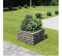 vidaXL Lit Surélevé à Gabion Acier Galvanisé Argenté 90x90x50 cm Jardinière 143557