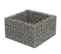 vidaXL Lit Surélevé à Gabion Acier Galvanisé Argenté 90x90x50 cm Jardinière 143557