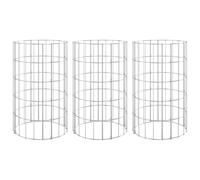 Vidaxl Lit Surélevé À Gabion Circulaire 3 Pcs Acier Galvanisé Ø30x50cm