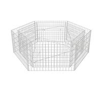 vidaXL Lit surélevé Gabion hexagonal 160x140x50 cm Acier galvanisé Gris