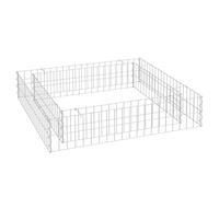 vidaXL Lit Surélevé à Gabion Jardinière à Gabion Bac à Fleurs Pot de Plantes Lit de Plantation Balcon Jardin Acier Galvanisé 100x100x20 cm