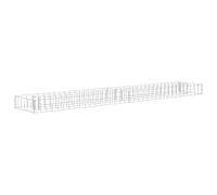 vidaXL Lit Surélevé à Gabion Jardinière à Gabion Patio Terrasse Jardin Extérieur Parterre de Fleurs Plantes Acier Galvanisé 180x30x10 cm