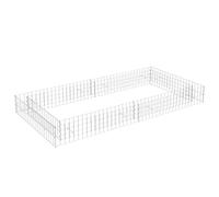 vidaXL Lit Surélevé à Gabion Jardinière à Gabion Patio Terrasse Jardin Extérieur Parterre de Fleurs Plantes Acier Galvanisé 200x100x20 cm