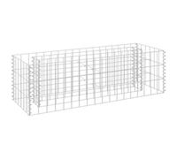 vidaXL Lit Surélevé à Gabion Parterre de Fleurs Plantes Jardin Terrasse Extérieur Arrière-Cour Jardinière Acier Galvanisé 90x30x30 cm