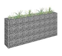 vidaXL Lit Surélevé à Gabion Parterre de Fleurs Plantes Jardin Terrasse Extérieur Arrière-cour Jardinière Acier Galvanisé 145635
