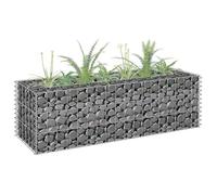 vidaXL Lit Surélevé à Gabion Parterre de Fleurs Plantes Jardin Terrasse Extérieur Arrière-cour Jardinière Acier Galvanisé 145629
