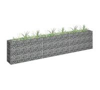 vidaXL Lit Surélevé à Gabion Parterre de Fleurs Plantes Jardin Terrasse Extérieur Arrière-cour Jardinière Acier Galvanisé 145638